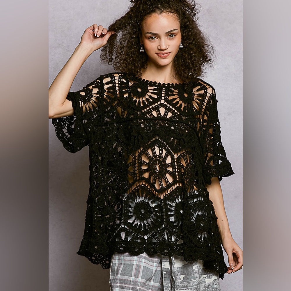 #141 New Boho Crochet Trendy Blouse